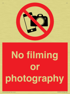 No filming or photography